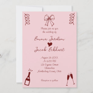 Convites Casamento com Rabiscos Caprichosos Modernos