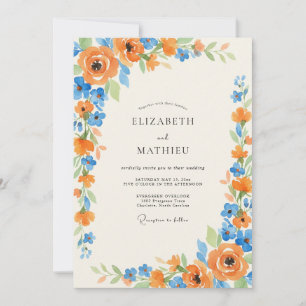 Convites Casamento com Ranunculus Eucalipto Âmbar Azul