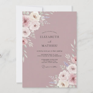 Convites Casamento com Ranunculus Eucalyptus em Tom de Blus