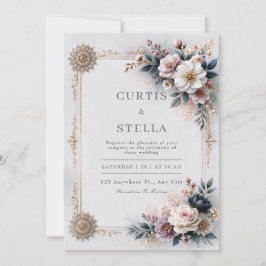 Convites Casamento com Renda Marfim e Rubor
