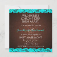Casamento com Renda Marrom Antigo e Azul Turquesa