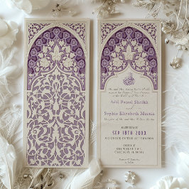 Convites Casamento com rendas islâmicas da Lavanda Elegante