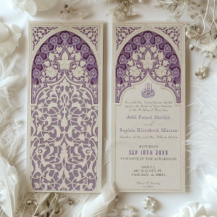 Convites Casamento com rendas islâmicas da Lavanda Elegante