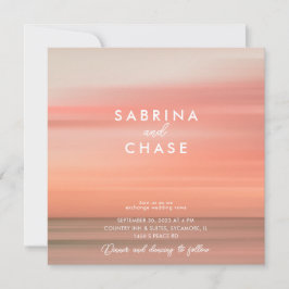 Convites Casamento com Rosa de Blush Chic Moderno