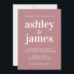 Convites Casamento com Rosa de Dusty com Tipografia Chic Si<br><div class="desc">O convite de casamento simples e chic apresenta na moda branco, tipografia elegante e moderna em um fundo rosa poeirento. Basta adicionar os detalhes do seu casamento. Desenvolvido exclusivamente para você pelo Happy Dolphin Studio. Se precisar de ajuda ou produtos correspondentes, entre em contato conosco em happydolphinstudio@outlook.com. Estamos felizes em...</div>