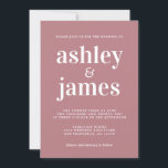 Convites Casamento com Rosa de Dusty com Tipografia Chic Si<br><div class="desc">O convite de casamento simples e chic apresenta na moda branco, tipografia elegante e moderna em um fundo rosa poeirento. Basta adicionar os detalhes do seu casamento. Desenvolvido exclusivamente para você pelo Happy Dolphin Studio. Se precisar de ajuda ou produtos correspondentes, entre em contato conosco em happydolphinstudio@outlook.com. Estamos felizes em...</div>