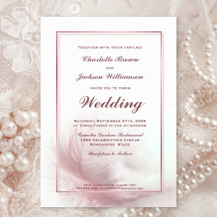 Convites Casamento com Rosa de Elegante com RSVP