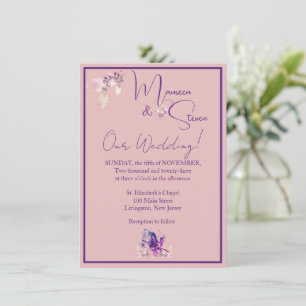Convites Casamento com Rosa de Pata com Flor Orquídea