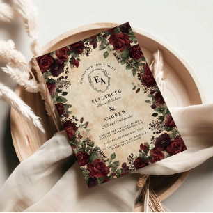 Convites Casamento com Rosa de renda preta vitoriana