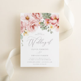 Convites Casamento com Rosa de Watercolor Dusty