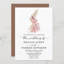 Casamento com Rosa púrpura de Pampas Grass