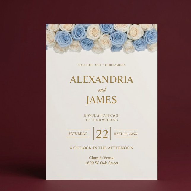 Convites Casamento com Rosas Blush e Champagne (Criador carregado)