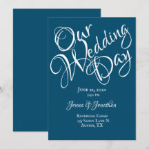 Casamento com Roteiro Branco Azul