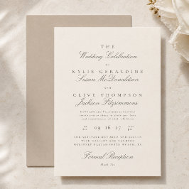 Convites Casamento com Roteiro Marfim Neutro