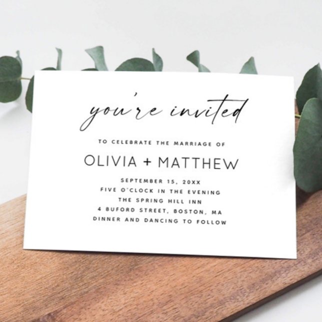 Convites Casamento com Roteiro Minimalista - Código QR Mode (Criador carregado)