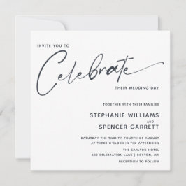 Convites Casamento com Roteiro Moderno Minimalista Simples