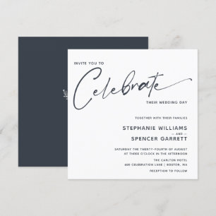 Convites Casamento com Roteiro Moderno Minimalista Simples
