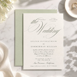 Convites Casamento com Roteiro Verde Pistache