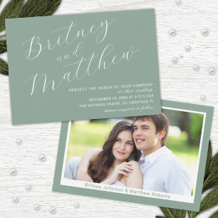 Convites Casamento com Rótulo de Texto Foto Minimalista Ele