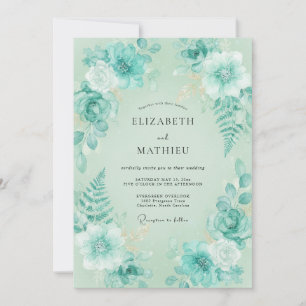 Convites Casamento com Samambaia Aquática e Hortelã