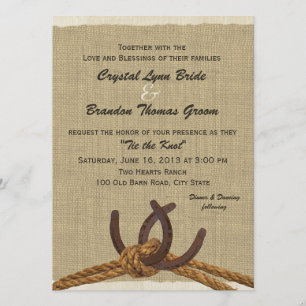 Convites Casamento com Sapatos de Cavalo e Coros da Corda O