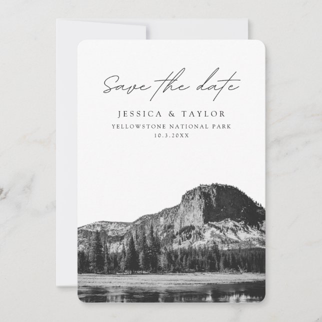 Convites Casamento com Save the Date do Parque Nacional de  (Frente)