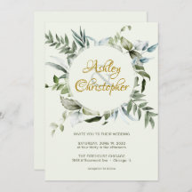 Casamento com Script Verde Moderno Elegante