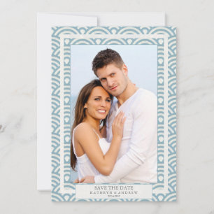 Convites Casamento com Seigaiha Japonês Salva A Foto Plana