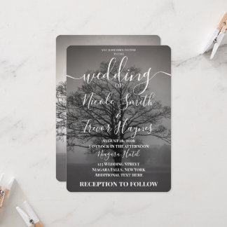 Convites Casamento com Silhueta de Árvore Personalizada em
