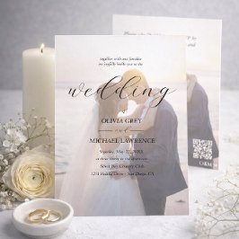 Convites Casamento com Sobreposição de Foto Preto e Branco 