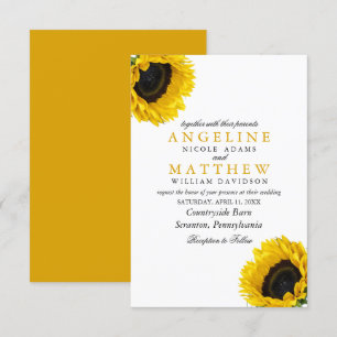 Convites Casamento com Solas Florais Elegante de Flor Sun