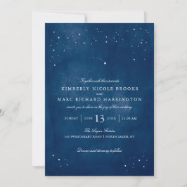 Convites Casamento com Star Blue Watercolor