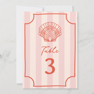 Convites Casamento com Stripe Rosa de Seashell Scallop