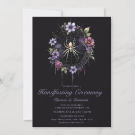 Convites Casamento com Teia Floral de Aranha Roxa Gótica