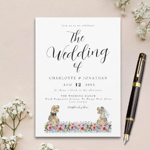 Convites Casamento com tema de flores silvestres e dinossau