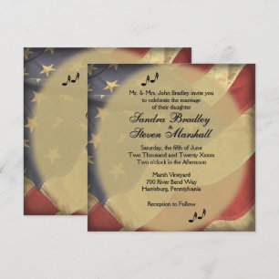 Convites Casamento com tema de música na bandeira americana