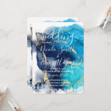 Casamento com Tinta Alcoólica Azul Dourado Persona