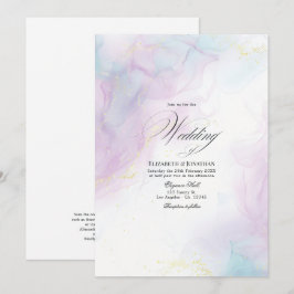 Convites Casamento com Tinta Alcoólica Azul Pastel Suave e