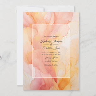Convites Casamento com Tinta Amarela e Rosa Choque