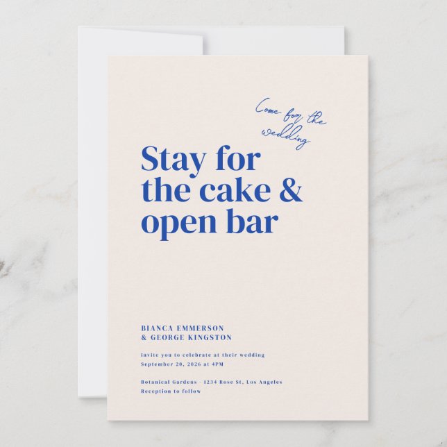 Convites Casamento com Tipografia de Belmont (Frente)