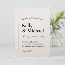 Convites Casamento com Tipografia de Champagne Shimmer