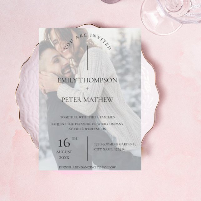 Convites Casamento com Tipografia de Efeito Fotográfico do  (Criador carregado)