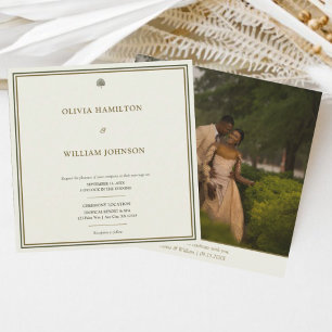 Convites Casamento com Tipografia de Ivory & Dourada Square