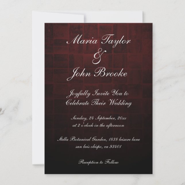 Convites Casamento com Tipografia de Script Simples Moderno (Frente)