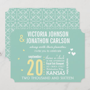 Convites Casamento com Tipografia Moderna Amarela e Casa de