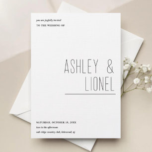 Convites Casamento com Tipografia Moderna de Layout Simples