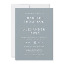 Casamento com Tipografia Moderna Dusty Blue