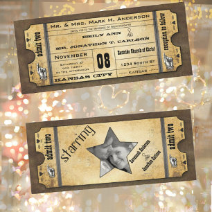 Convites Casamento com Tipografia Moderna Vintage em Papel 