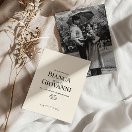 Convites Casamento com Tipografia Negra Minimalista