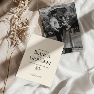 Convites Casamento com Tipografia Negra Minimalista